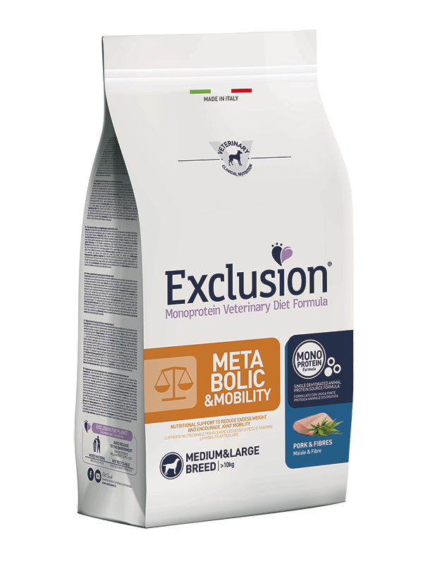 Exclusion Metabolic&Mobility Medium Large 12kg Crocchette Monoproteiche Exclusion Metabolic&Mobility Medium Large 12kg Crocchette Monoproteiche